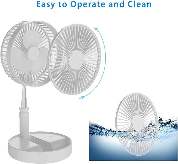 Portable Fan Rechargeable Foldaway Standing Fan, with 7200Mah Battery