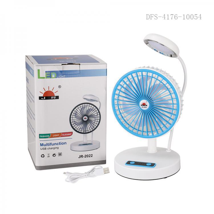 JR-2022 Rechargeable Mini Table Fan with LED Light, Battery 1200mAh