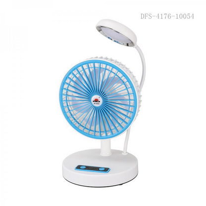 JR-2022 Rechargeable Mini Table Fan with LED Light, Battery 1200mAh