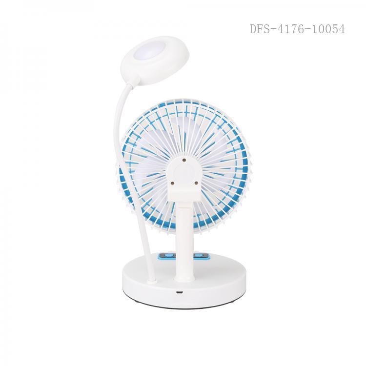 JR-2022 Rechargeable Mini Table Fan with LED Light, Battery 1200mAh