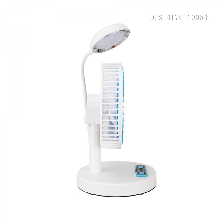 JR-2022 Rechargeable Mini Table Fan with LED Light, Battery 1200mAh