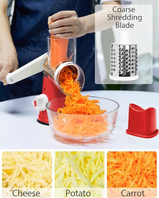 3-in-1 Vegetable Slicer: veggie cutter, nut shredder, potato maker