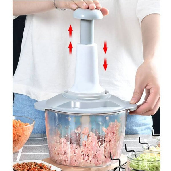 UNBREAKABLE HAND PUSH CHOPPER|VEGETABLE AND MEAT CHOPPER