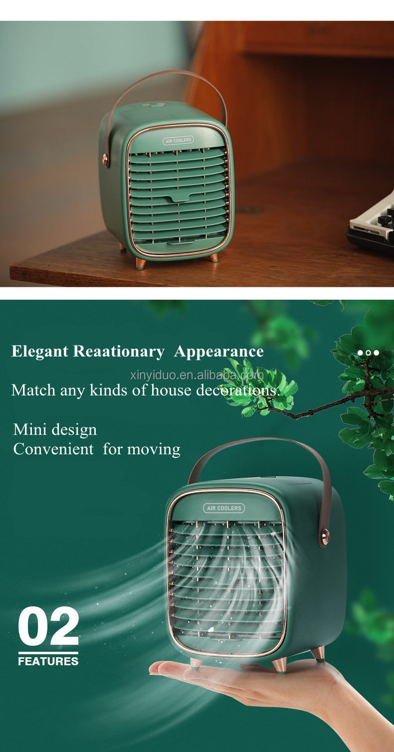 Rechargeable mini air cooler fan portable air conditioner water Misting cooling 2000mah battery